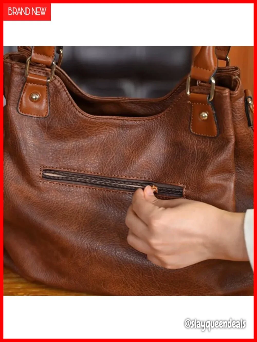 Vintage PU Leather Hobo Tote Bag Satchel Purse with Adjustable Strap Women